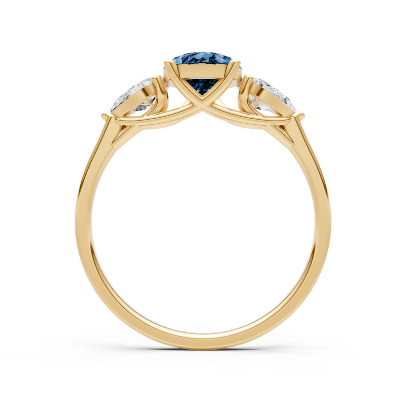 Alexandrite Three Pear Cut Stone Ring