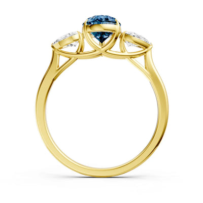 Alexandrite Three Pear Cut Stone Ring