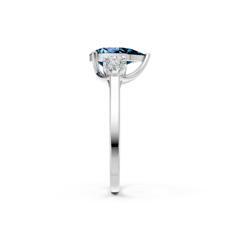Alexandrite Three Pear Cut Stone Ring