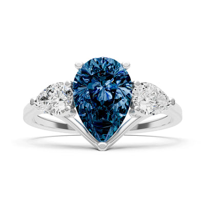 Alexandrite Three Pear Cut Stone Ring