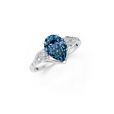 Alexandrite Three Pear Cut Stone Ring