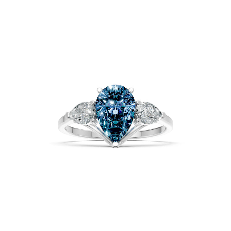 Alexandrite Three Pear Cut Stone Ring