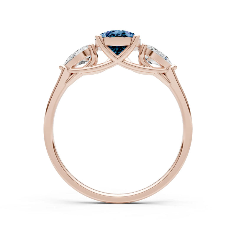 Alexandrite Three Pear Cut Stone Ring