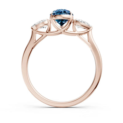 Alexandrite Three Pear Cut Stone Ring