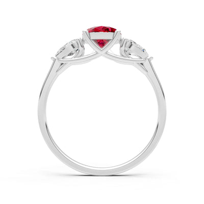 Ruby Three Pear Cut Stone Ring