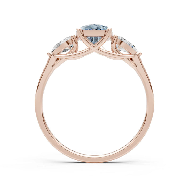 Aquamarine Three Pear Cut Stone Ring