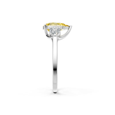 Citrine Three Pear Cut Stone Ring