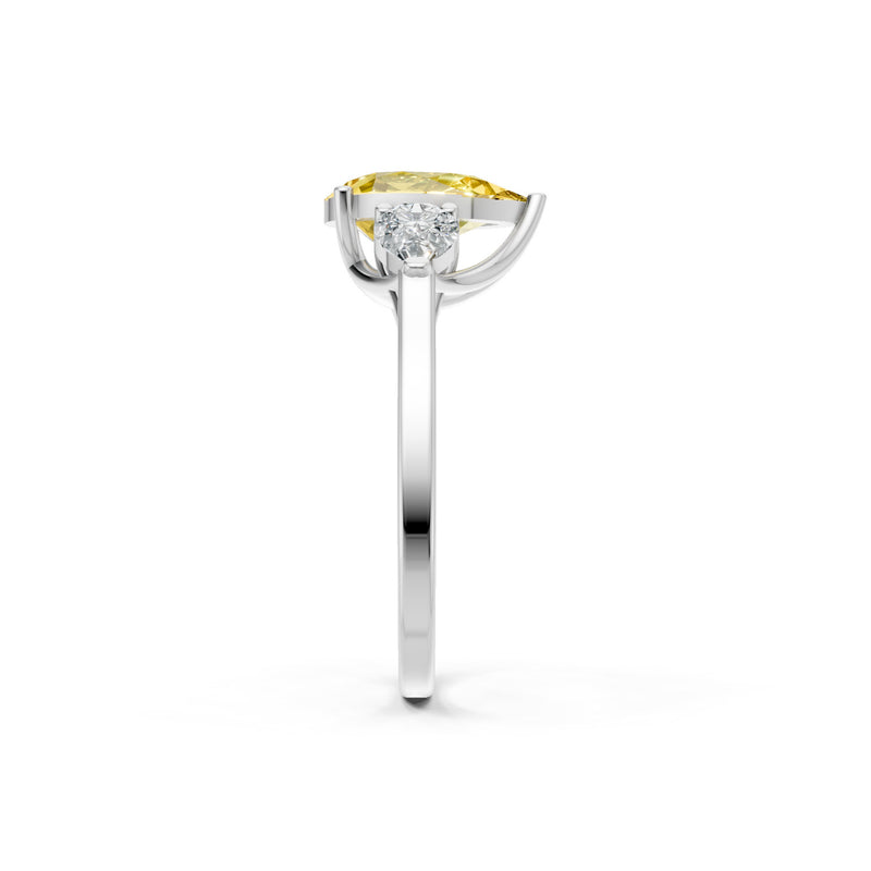 Citrine Three Pear Cut Stone Ring