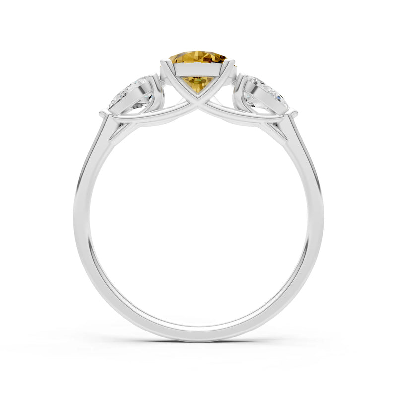 Citrine Three Pear Cut Stone Ring