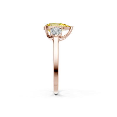 Citrine Three Pear Cut Stone Ring