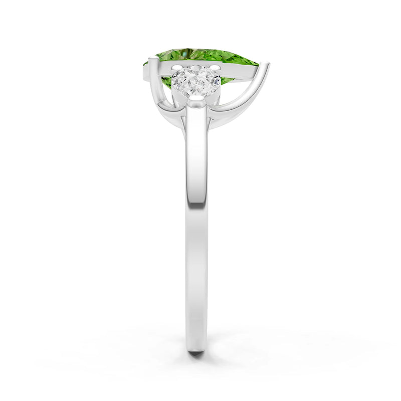 Peridot Three Pear Cut Stone Ring