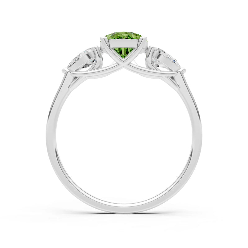 Peridot Three Pear Cut Stone Ring