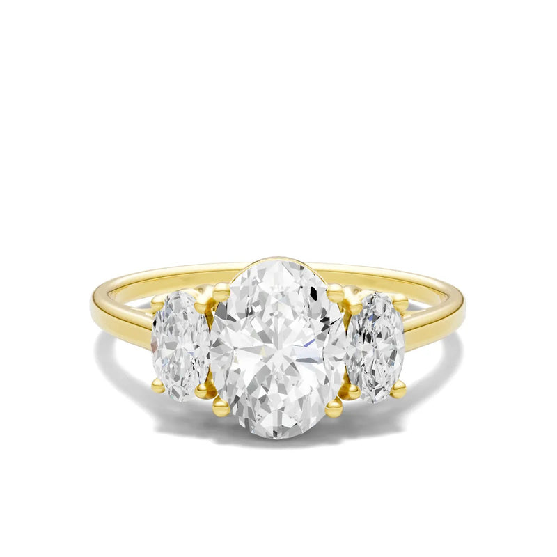 Diamond Three Oval Cut Stone Ring