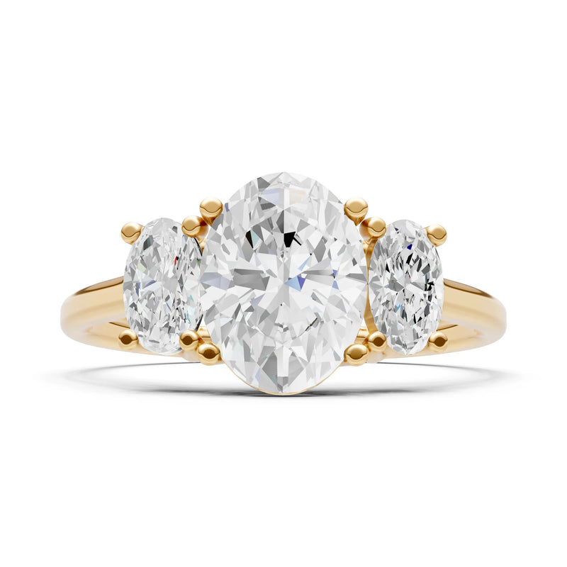 Diamond Three Oval Cut Stone Ring
