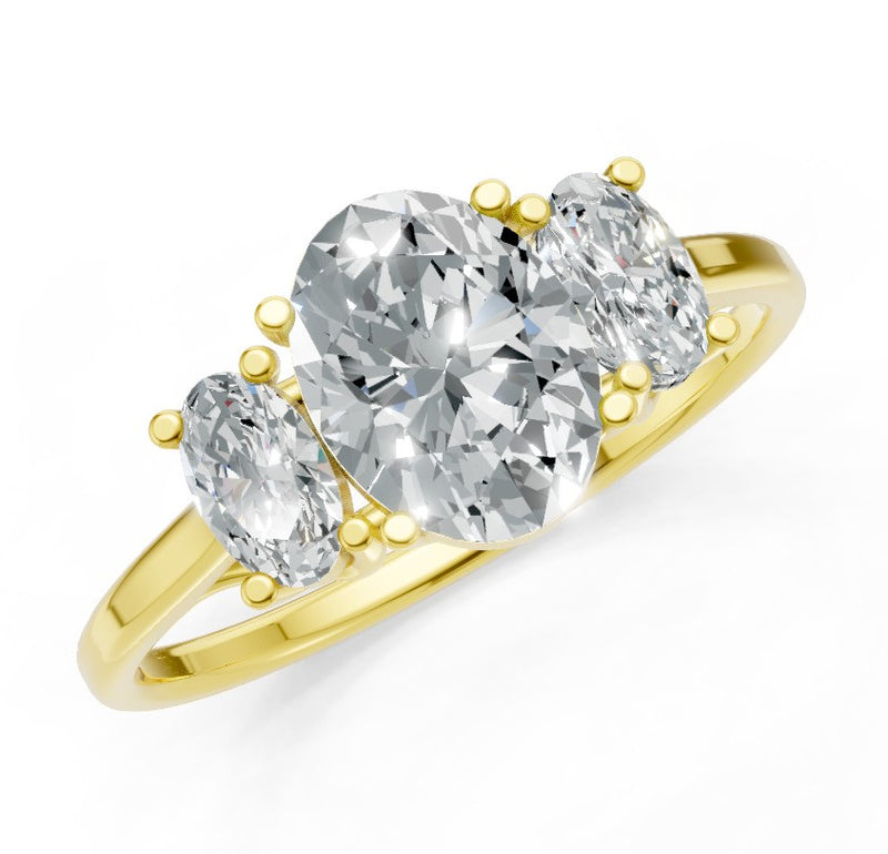Oval Three Stone Ring