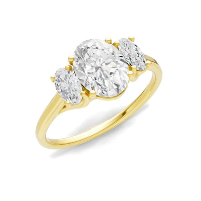 Diamond Three Oval Cut Stone Ring