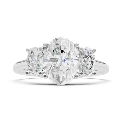 Diamond Three Oval Cut Stone Ring