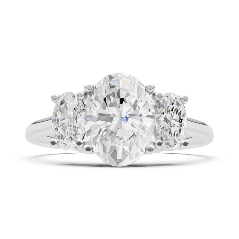 Diamond Three Oval Cut Stone Ring