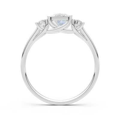 Diamond Three Oval Cut Stone Ring