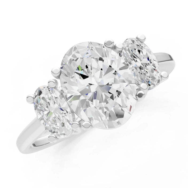 Diamond Three Oval Cut Stone Ring