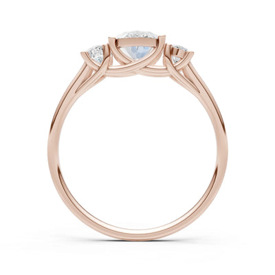 Diamond Three Oval Cut Stone Ring