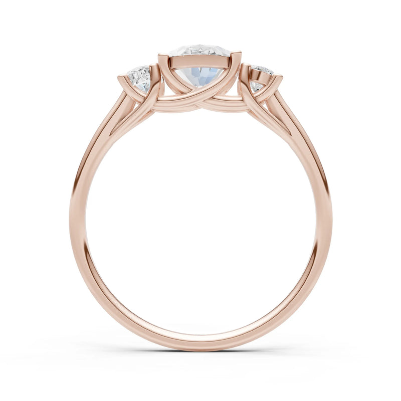 Diamond Three Oval Cut Stone Ring