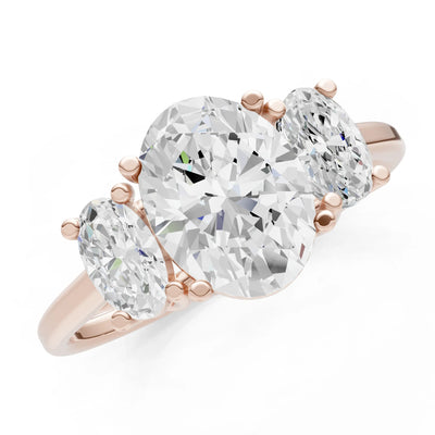 Diamond Three Oval Cut Stone Ring