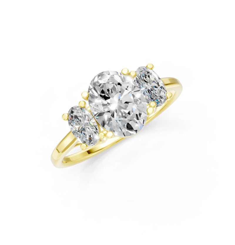 Oval Three Stone Ring