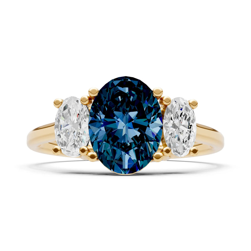 Alexandrite Three Oval Cut Stone Ring