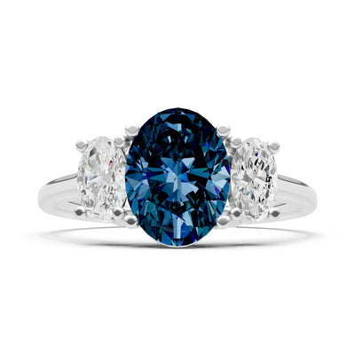 Alexandrite Three Oval Cut Stone Ring
