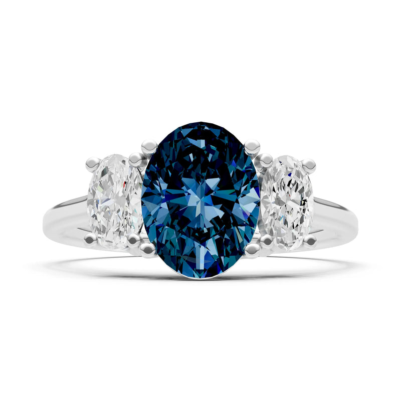 Alexandrite Three Oval Cut Stone Ring