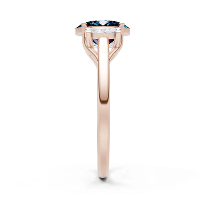 Alexandrite Three Oval Cut Stone Ring