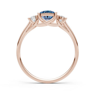 Alexandrite Three Oval Cut Stone Ring