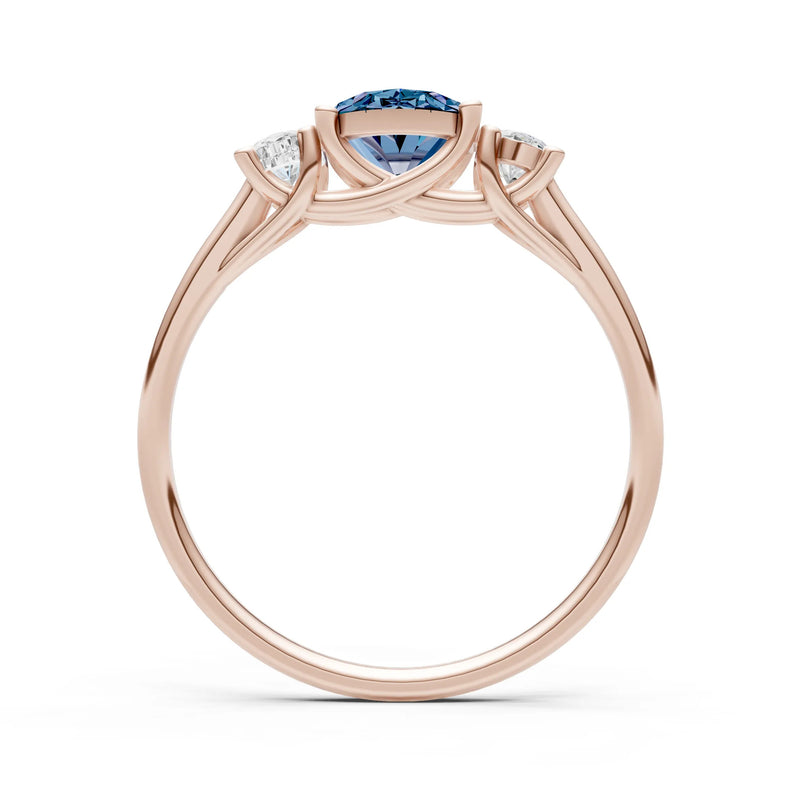 Alexandrite Three Oval Cut Stone Ring