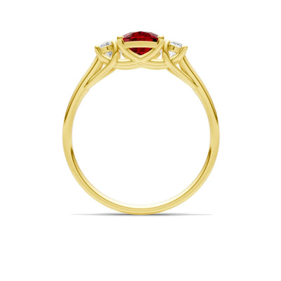 Ruby Three Oval Cut Stone Ring