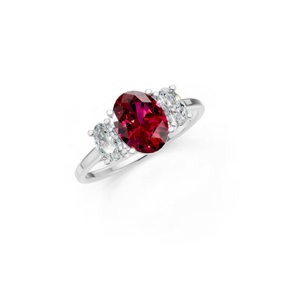 Oval Three Stone Ring