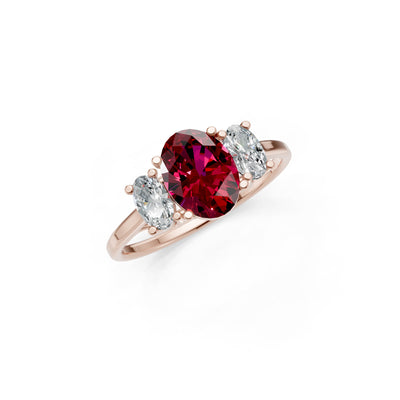 Oval Three Stone Ring
