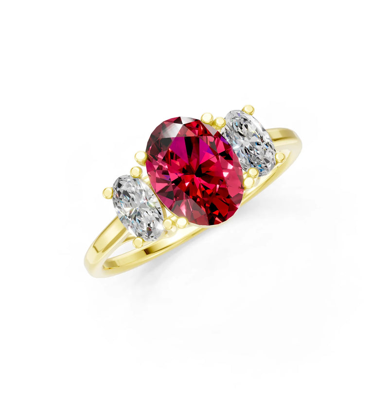Oval Three Stone Ring