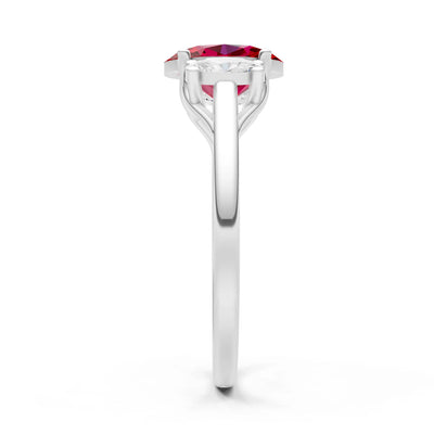 Ruby Three Oval Cut Stone Ring