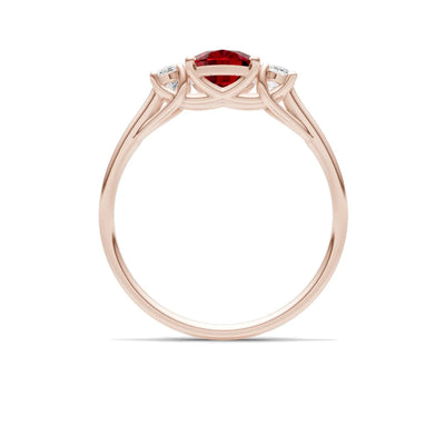 Ruby Three Oval Cut Stone Ring