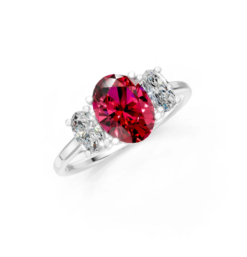 Oval Three Stone Ring
