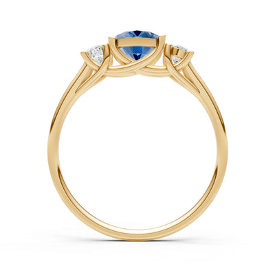 London Blue Topaz Three Oval Cut Stone Ring