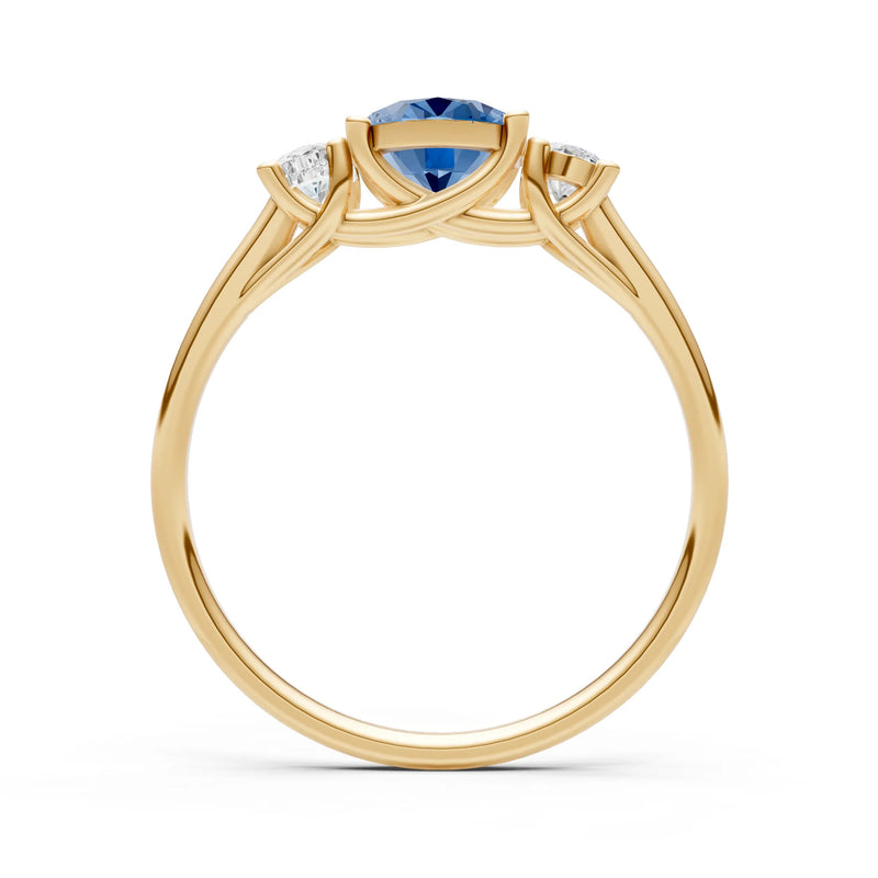 London Blue Topaz Three Oval Cut Stone Ring