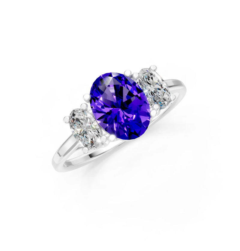 Oval Three Stone Ring