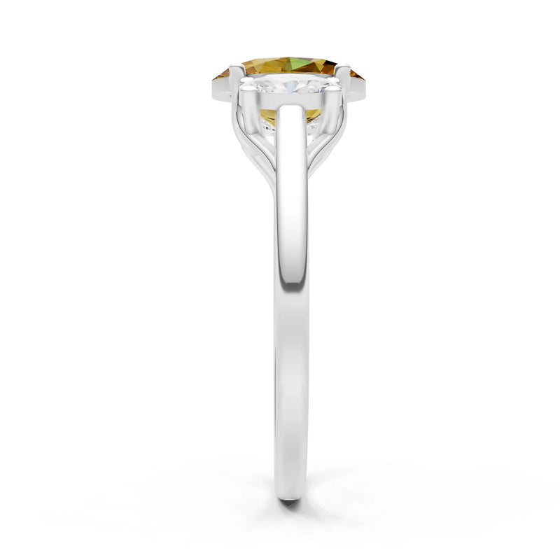 Citrine Three Oval Cut Stone Ring