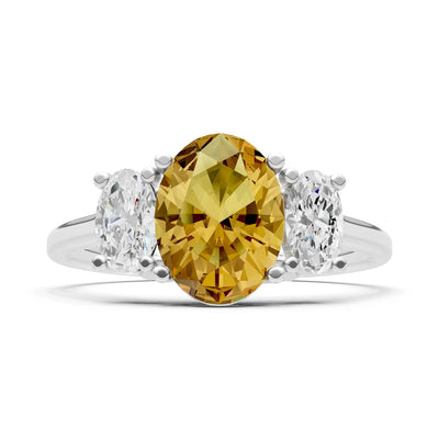Citrine Three Oval Cut Stone Ring