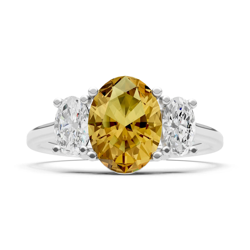 Citrine Three Oval Cut Stone Ring