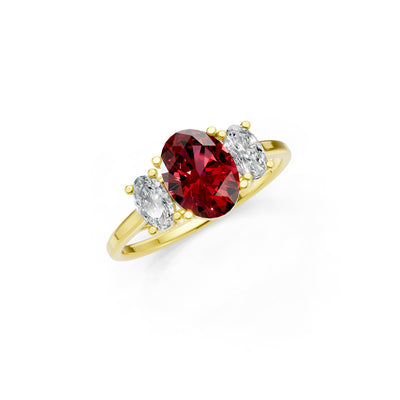 Oval Three Stone Ring