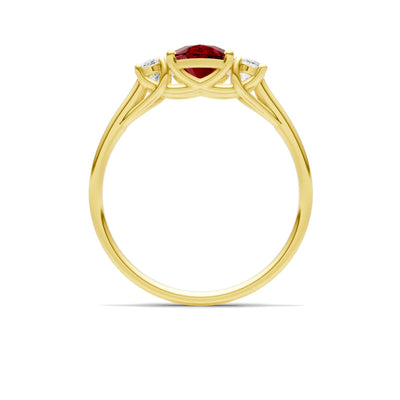 Garnet Three Oval Cut Stone Ring