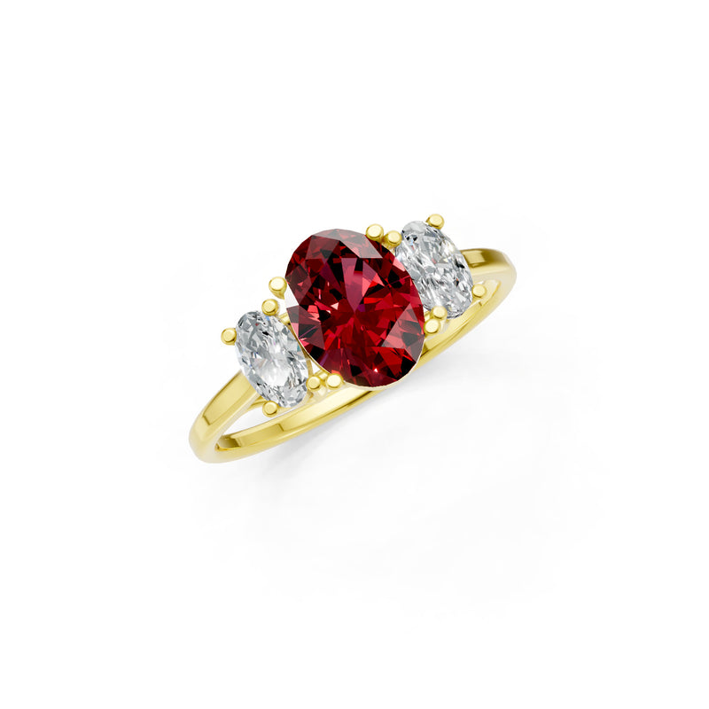 Oval Three Stone Ring